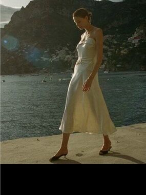 NWT Doen Donetta dress BLACK Bias Slip Midi Dress